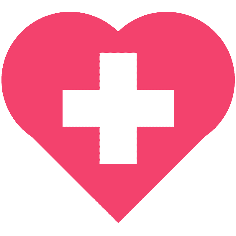 Ein himbeerrotes Herz mit einem weißen Kreuz als Symbol für die Schweiz